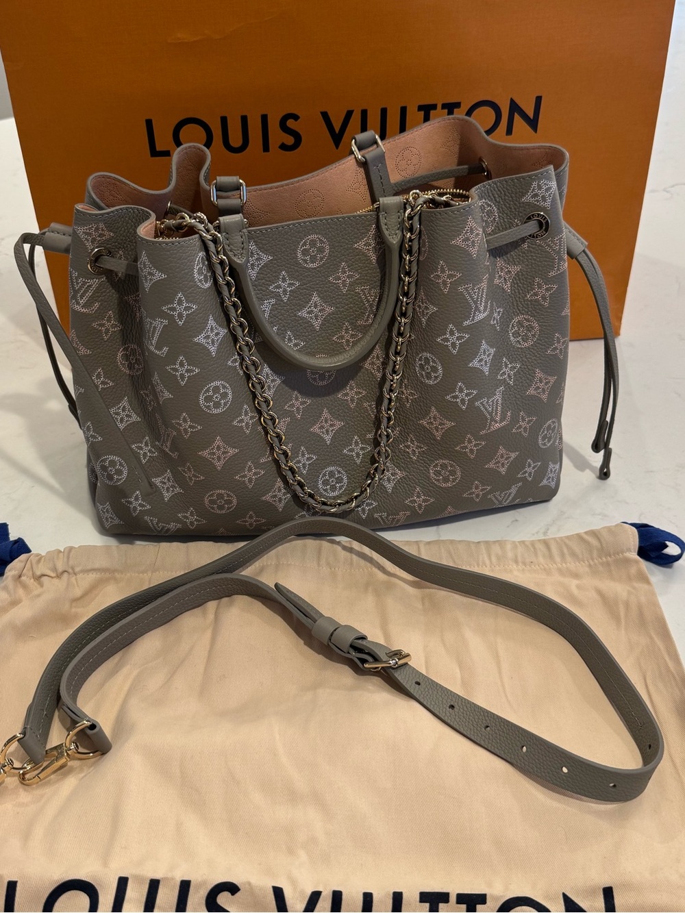 Louis Vuitton Mahina Bella Tote Flight Mode M23395 Authentic